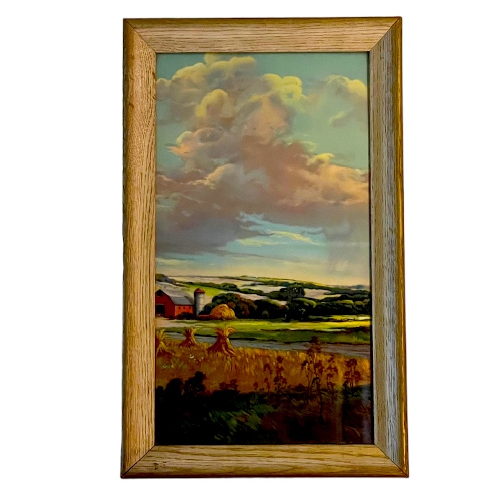 Wood Rustic Farmhouse Cottagecore Framed Painting Print Artwork